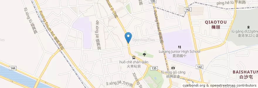 Mapa de ubicacion de 老龍師肉包 en 台湾, 台湾省, 彰化県, 鹿港鎮.