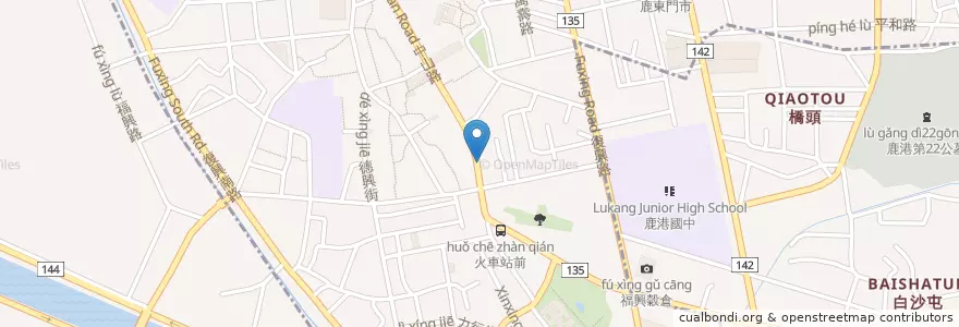 Mapa de ubicacion de 茶專茶飲連鎖店 en 台湾, 台湾省, 彰化県, 鹿港鎮.