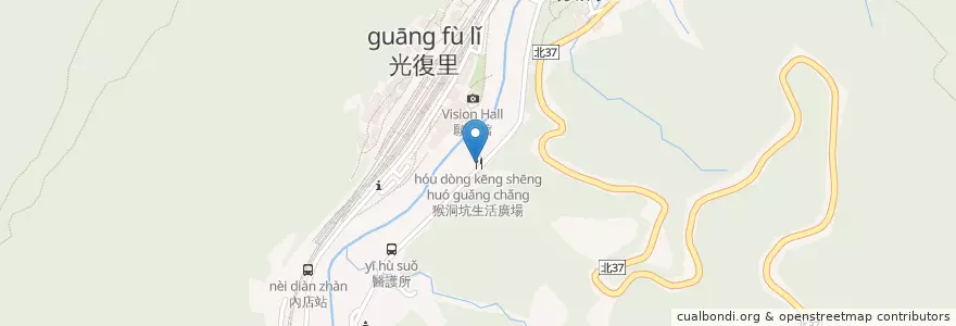 Mapa de ubicacion de 猴洞坑生活廣場 en 臺灣, 新北市, 瑞芳區.