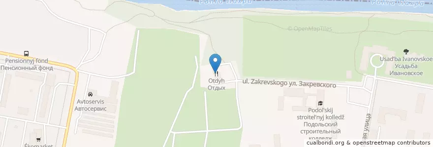 Mapa de ubicacion de Отдых en 俄罗斯/俄羅斯, Центральный Федеральный Округ, 莫斯科州, Городской Округ Подольск.