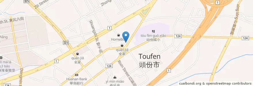 Mapa de ubicacion de 頭份小籠包之家 en Tayvan, 臺灣省, 苗栗縣, 頭份市.