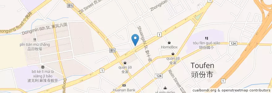 Mapa de ubicacion de 黃昏市場 en 台湾, 台湾省, 苗栗県, 頭フン市.