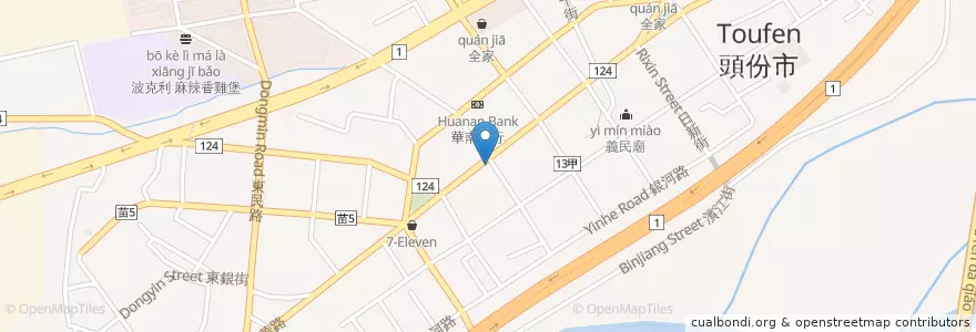 Mapa de ubicacion de 85度C en 台湾, 台湾省, 苗栗県, 頭フン市.