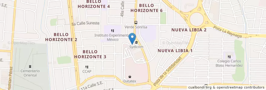 Mapa de ubicacion de Champs Bar en Nicaragua, Departamento De Managua, Managua (Municipio).