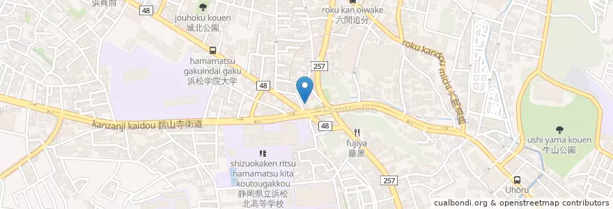 Mapa de ubicacion de カドヤ薬局 en Japon, Préfecture De Shizuoka, 浜松市, 中区.