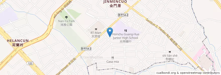 Mapa de ubicacion de 簡單東西 en تايوان, مقاطعة تايوان, سين شو, 北區.