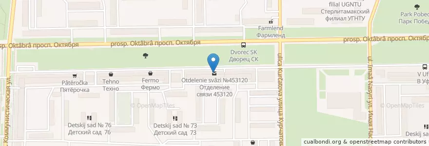 Mapa de ubicacion de Отделение связи №453120 en Russie, District Fédéral De La Volga, Bachkirie, Городской Округ Стерлитамак.