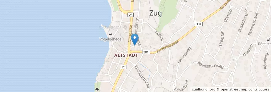 Mapa de ubicacion de Im Hof en Schweiz/Suisse/Svizzera/Svizra, Zug, Zug.
