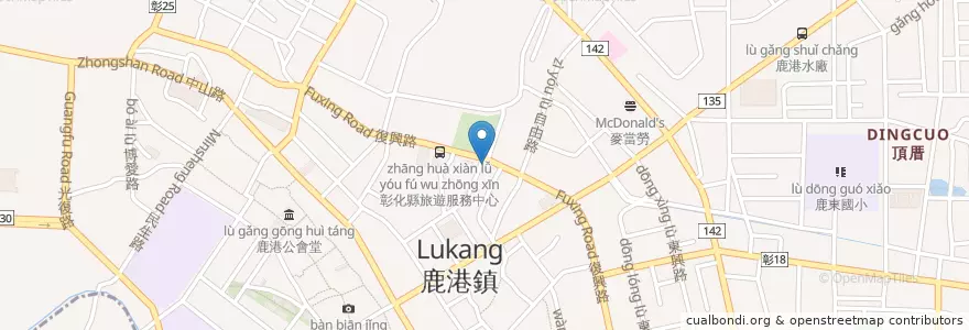 Mapa de ubicacion de 彰化客運鹿港站 en Тайвань, Тайвань, Чжанхуа, Луган.