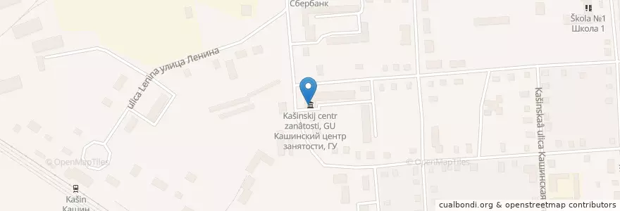 Mapa de ubicacion de Кашинский центр занятости, ГУ en Rússia, Distrito Federal Central, Тверская Область, Кашинский Городской Округ.