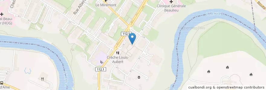 Mapa de ubicacion de Pizzeria Cité Jardin en Suíça, Genève, Genève, Genebra.