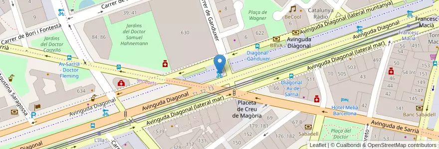 Mapa de ubicacion de 208 - Avda. Diagonal 630 en إسبانيا, كتالونيا, برشلونة, بارسلونس, Barcelona.
