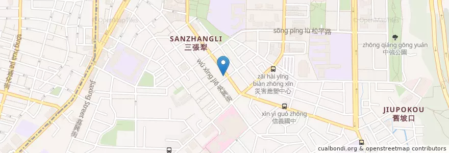 Mapa de ubicacion de 加爾第咖啡 en 臺灣, 新北市, 臺北市, 信義區.