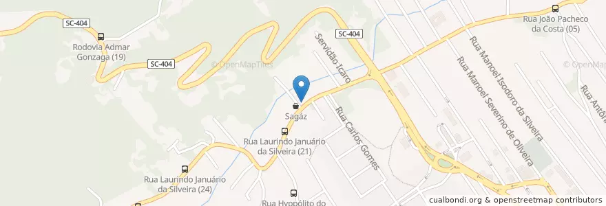 Mapa de ubicacion de De Canto Tele Pizza en 巴西, 南部, 圣卡塔琳娜, Microrregião De Florianópolis, Região Geográfica Intermediária De Florianópolis, 弗洛里亚诺波利斯.