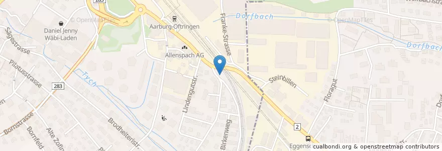Mapa de ubicacion de Altglassammelstelle en Швейцария, Аргау, Bezirk Zofingen, Aarburg.