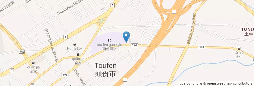 Mapa de ubicacion de 頭份上公園郵局苗栗33支局 en Taiwan, Taiwan, 苗栗縣, Toufen.