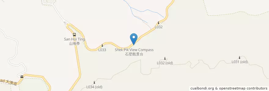 Mapa de ubicacion de 石壁觀景台 Shek Pik View Compass en China, Hong Kong, Guangdong, Wilayah Baru, 離島區 Islands District.