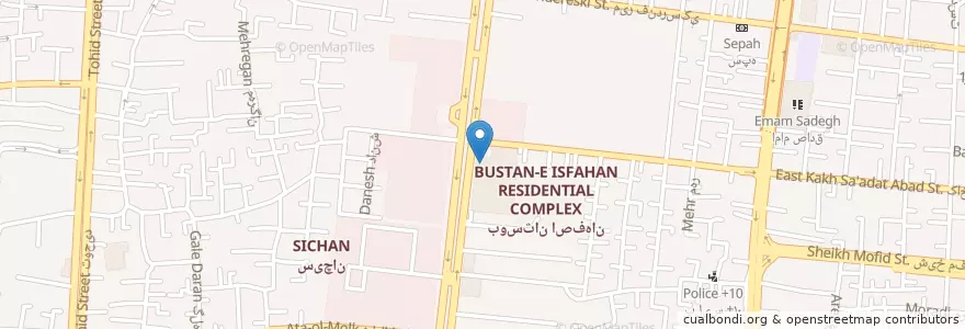 Mapa de ubicacion de پدر خوب en イラン, エスファハーン, شهرستان اصفهان, بخش مرکزی شهرستان اصفهان, اصفهان.