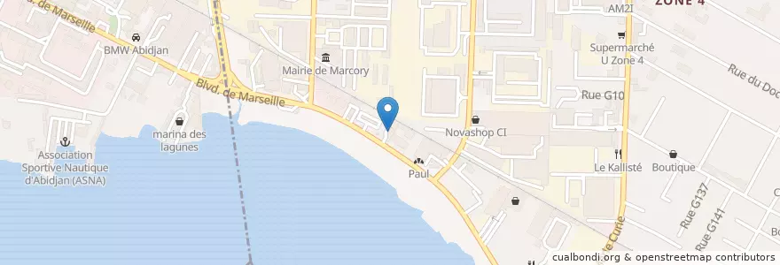 Mapa de ubicacion de Le Grand Large en ساحل عاج, آبیجان, Marcory.