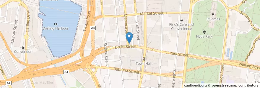 Mapa de ubicacion de Hotel Sweeney's en Australia, New South Wales, Council Of The City Of Sydney, Sydney.