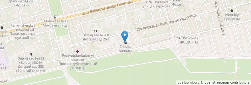 Mapa de ubicacion de Зоовита en Russia, Circondario Federale Del Volga, Нижегородская Область, Городской Округ Нижний Новгород.