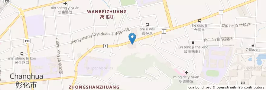 Mapa de ubicacion de ANZ澳盛銀行 en تایوان, 臺灣省, شهرستان جانگوآ, 彰化市.