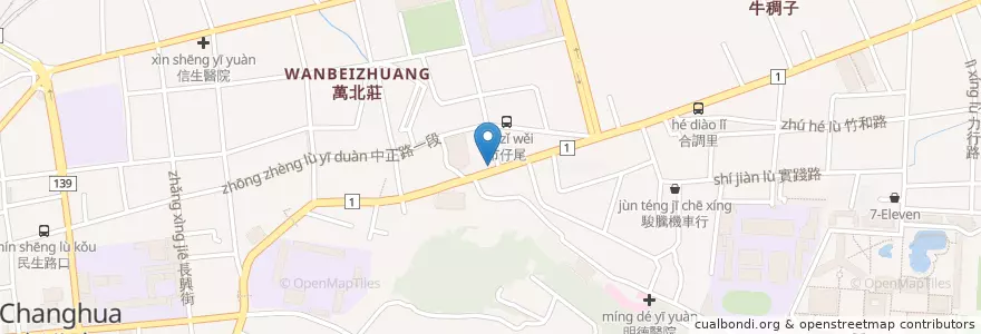 Mapa de ubicacion de 一番日本料理 en تایوان, 臺灣省, شهرستان جانگوآ, 彰化市.