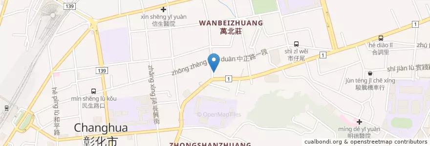 Mapa de ubicacion de 老弟快餐店 en 臺灣, 臺灣省, 彰化縣, 彰化市.