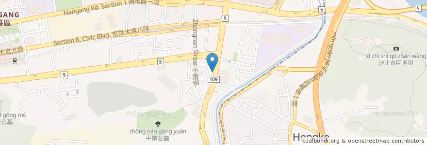 Mapa de ubicacion de 鎮興燒臘 en Taïwan, Nouveau Taipei, Taipei, District De Nangang.