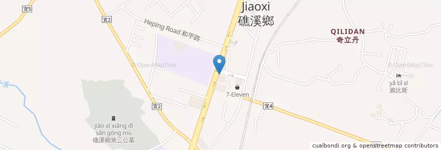 Mapa de ubicacion de 柯氏蔥油餅 en Taiwan, Provincia Di Taiwan, 宜蘭縣, Jiaoxi.