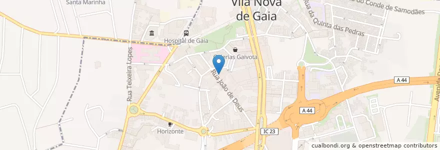 Mapa de ubicacion de O nosso Cantinho en Португалия, Северный, Área Metropolitana Do Porto, Porto, Vila Nova De Gaia, Mafamude E Vilar Do Paraíso.