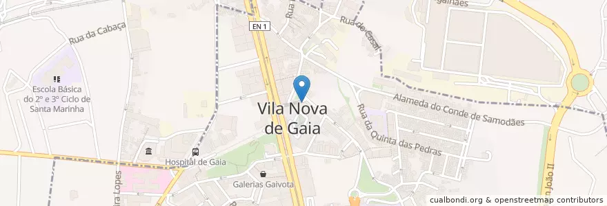 Mapa de ubicacion de PSP Gaia en ポルトガル, ノルテ, Área Metropolitana Do Porto, Porto, Vila Nova De Gaia, Mafamude E Vilar Do Paraíso.