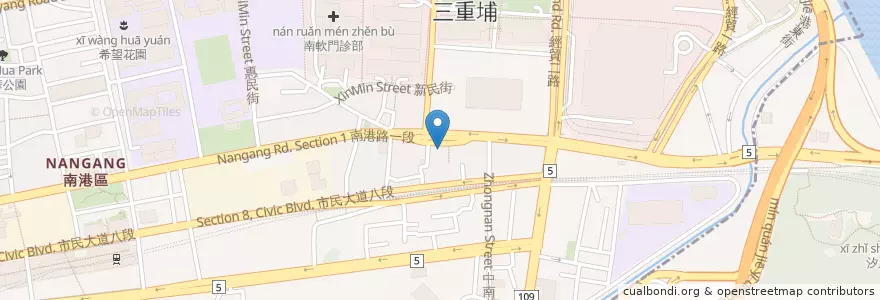 Mapa de ubicacion de 台南虱目魚 en Taiwan, 新北市, Taipei, 南港區.
