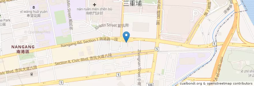 Mapa de ubicacion de 好康南洋咖哩 en Taiwan, 新北市, Taipei, 南港區.