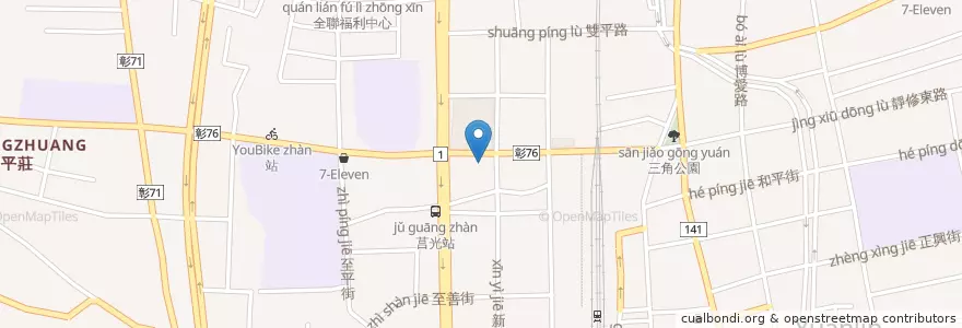 Mapa de ubicacion de 八方雲集 en Taïwan, Province De Taïwan, Comté De Changhua, 員林市.