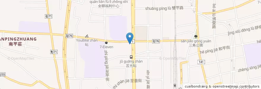 Mapa de ubicacion de 永和豆漿 en Taiwan, Provincia Di Taiwan, Contea Di Changhua, 員林市.
