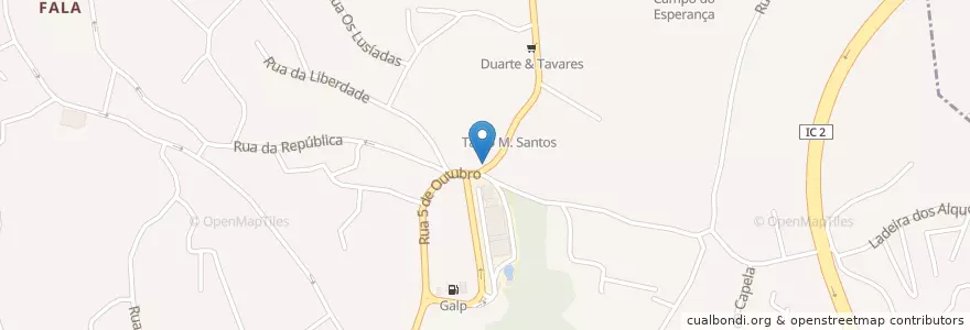 Mapa de ubicacion de Snack Bar Fonseca en Portugal, Centre, Baixo Mondego, Coïmbre, Coïmbre, São Martinho Do Bispo E Ribeira De Frades.