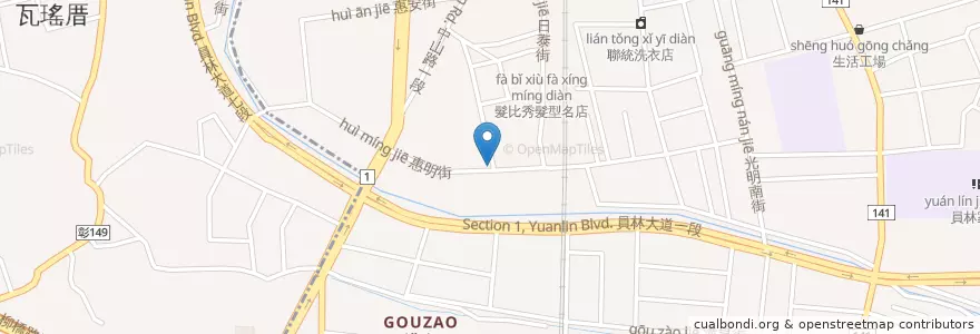 Mapa de ubicacion de Jolly Club 鍍膜專業店 en 臺灣, 臺灣省, 彰化縣, 員林市.