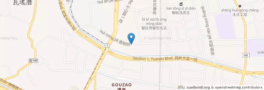 Mapa de ubicacion de 香香堡早餐店 en Taiwan, 臺灣省, Changhua, 員林市.