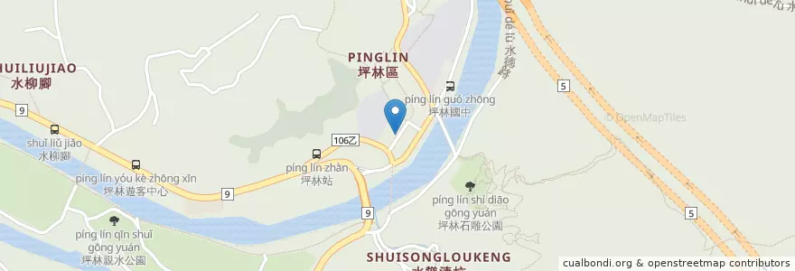 Mapa de ubicacion de Pinglin Health Center en تايوان, تايبيه الجديدة, 坪林區.