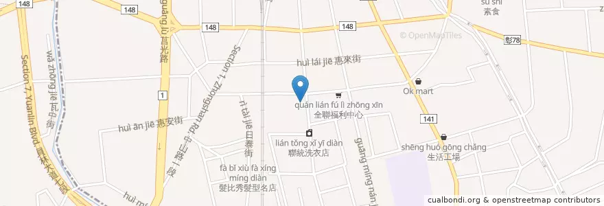 Mapa de ubicacion de 滷肉張 en Taiwan, Taiwan, Landkreis Changhua, 員林市.