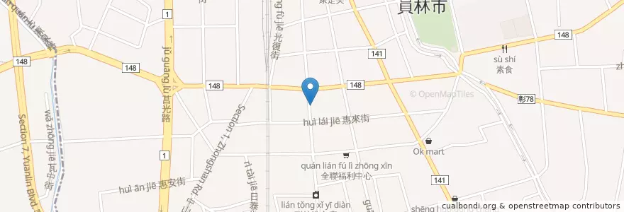 Mapa de ubicacion de 三媽臭臭鍋 en Тайвань, Тайвань, Чжанхуа, 員林市.