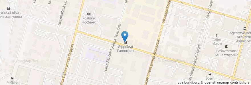 Mapa de ubicacion de Гиппократ en Rússia, Приволжский Федеральный Округ, Башкортостан, Городской Округ Уфа.