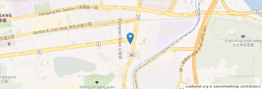 Mapa de ubicacion de 中研動物醫院 en تایوان, 新北市, تایپه, 南港區.