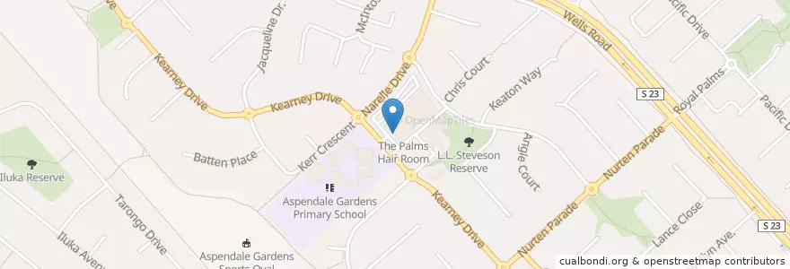Mapa de ubicacion de Aspendale Gardens-Edithvale Community Bank en أستراليا, ولاية فيكتوريا, City Of Kingston.