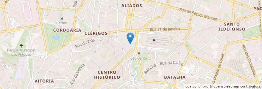 Mapa de ubicacion de Cafetaria Flor de São Bento en 葡萄牙, 北部大區, Área Metropolitana Do Porto, Porto, Porto, Cedofeita, Santo Ildefonso, Sé, Miragaia, São Nicolau E Vitória.