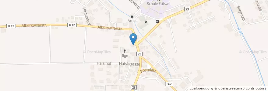 Mapa de ubicacion de Raiffeisenbank Ettiswil en Schweiz/Suisse/Svizzera/Svizra, Luzern, Ettiswil.