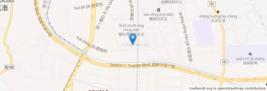 Mapa de ubicacion de 旺旺來金紙大賣場 en Тайвань, Тайвань, Чжанхуа, 員林市.