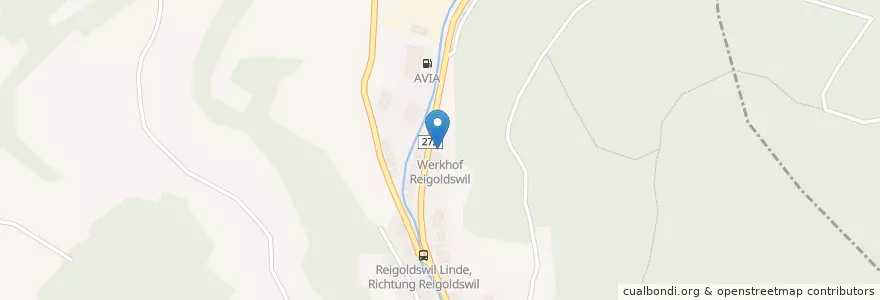 Mapa de ubicacion de Werkhof Reigoldswil en Schweiz/Suisse/Svizzera/Svizra, Basel-Landschaft, Bezirk Waldenburg, Reigoldswil.