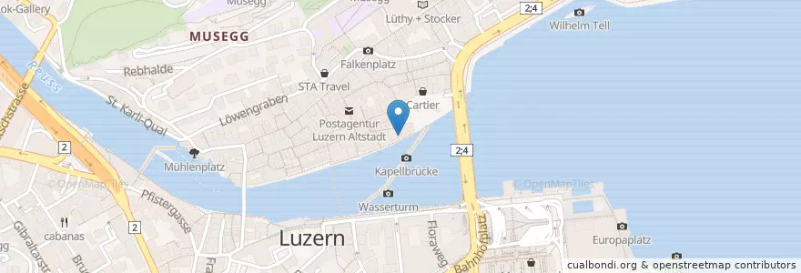 Mapa de ubicacion de Hotel Des Alpes en İsviçre, Luzern, Luzern.